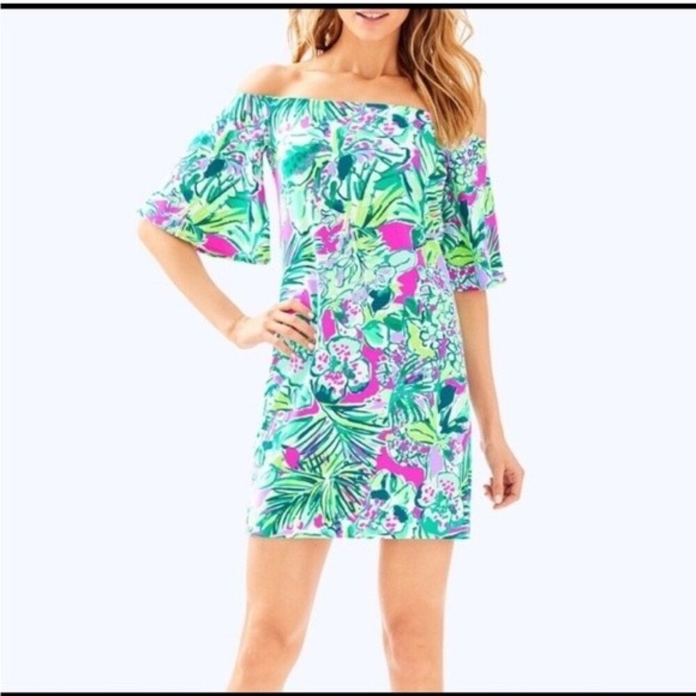 NWT Lilly Pulitzer Off-the-Shoulder Fawcett Dress Medium